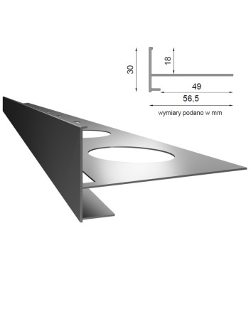 Profil schodowy SC2 - schody zewnętrzne z okładzinami ceramicznymi
