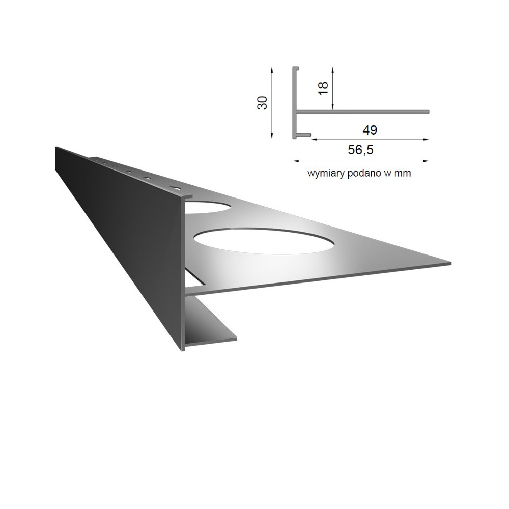 Profil schodowy SC1 - schody wewnętrzne z okładzinami ceramicznymi